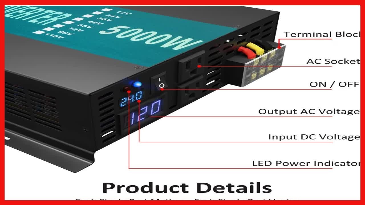 WZRELB 5000W Pure Sine Wave Inverter: Reliable Home Power Backup You Can Trust
