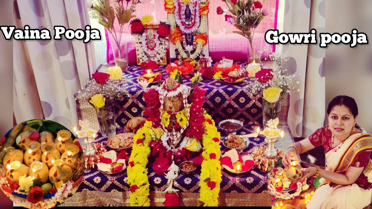 How to do Gowri pooja at home/ Konkani Style Vaina Pooja/ Gouri-Ganesh Pooja Vidhi/decoration ideas