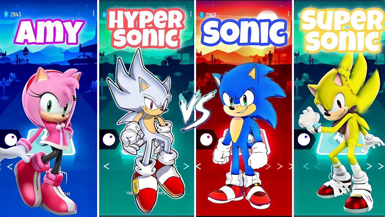 Amy - Super Sonic - Sonic - Hyper Sonic | Tiles Hop EDM Rush!