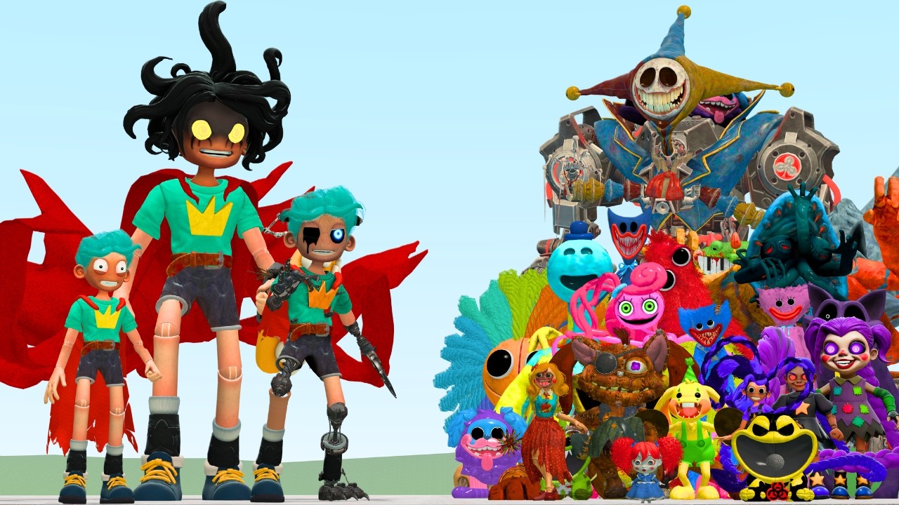 All Phases Of Rory Lovecape 1 To 3 Vs All Poppy Playtime Monsters Chapter 1 To 5 In Garry's Mod