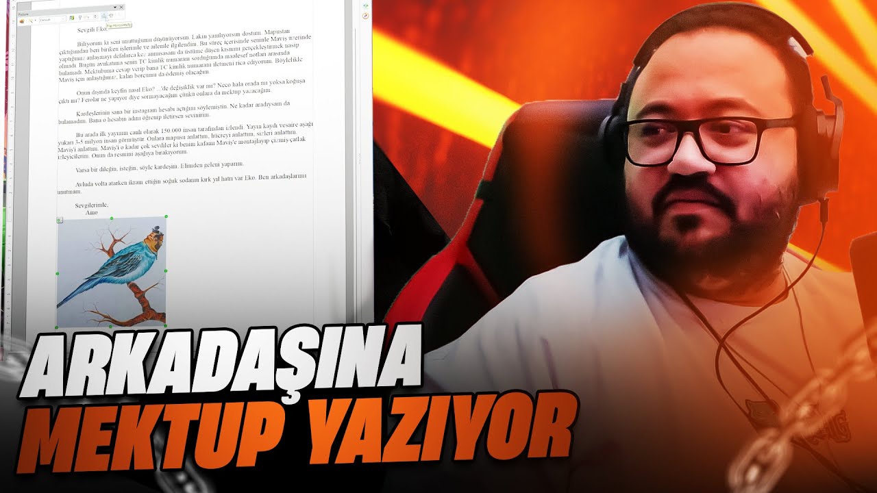 JAHREİN HAPİSHANEDEKİ ARKADAŞINA MEKTUP YAZIYOR