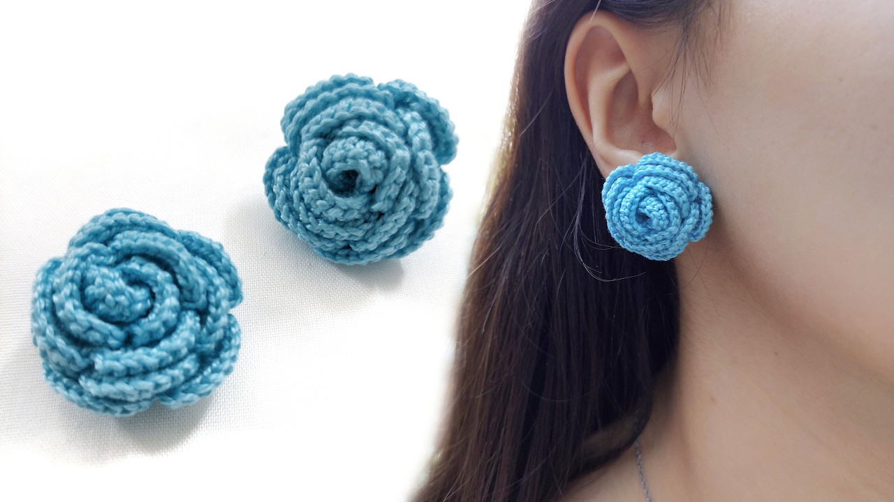 Crochet Flower Earrings Tutorial For Total Beginners