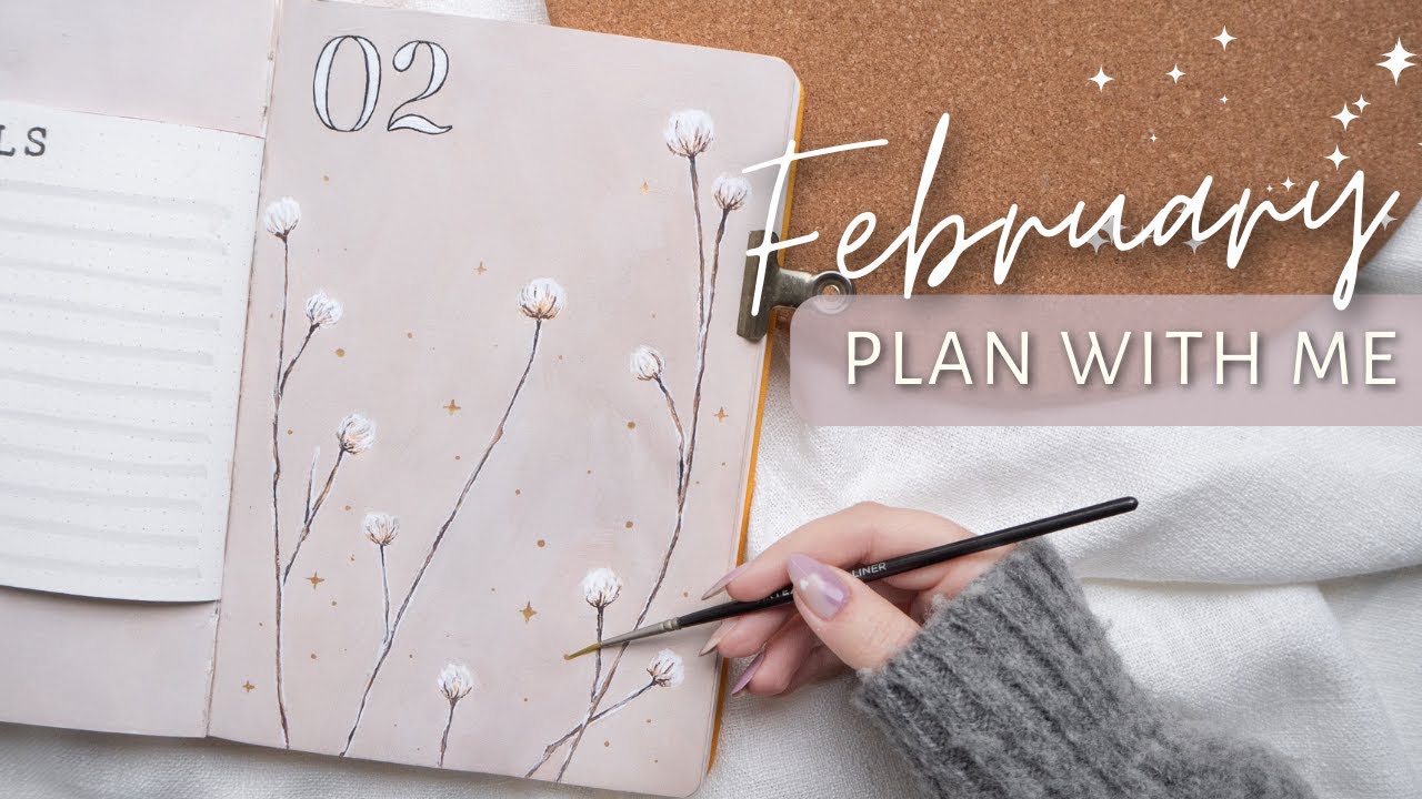 PLAN WITH ME | February 2023 Bullet Journal Setup | Winter Plants Theme ✨