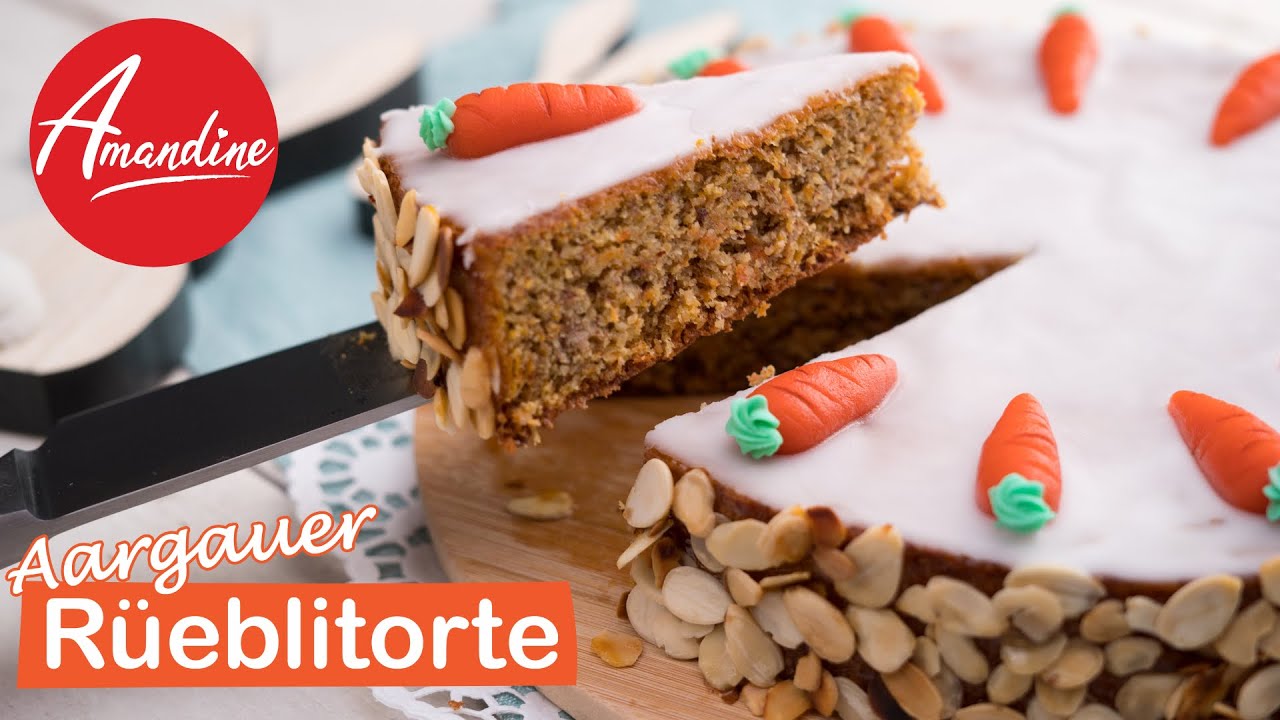 Aargauer R&uuml;eblitorte | bestes Karottenkuchen Rezept nicht nur zu Ostern
