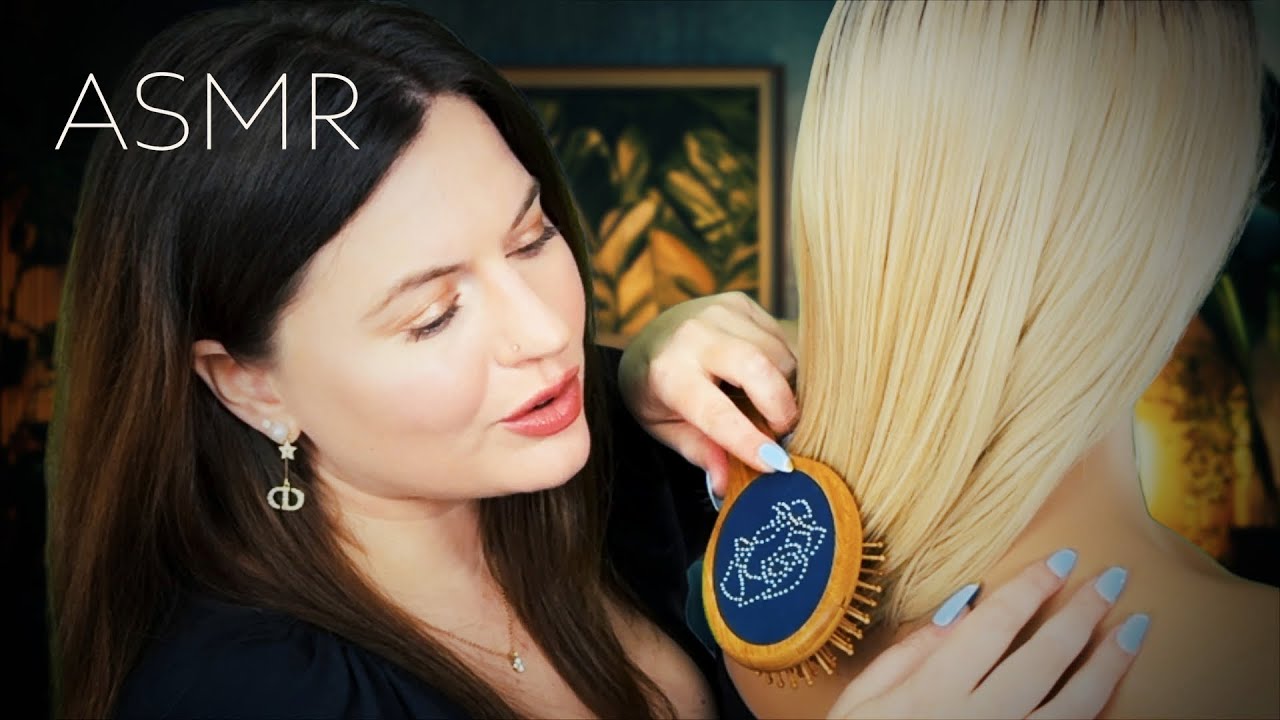 ASMR | Friend With No Boundaries Fixes Your Hair, back tracing, hair brushing, personal attention