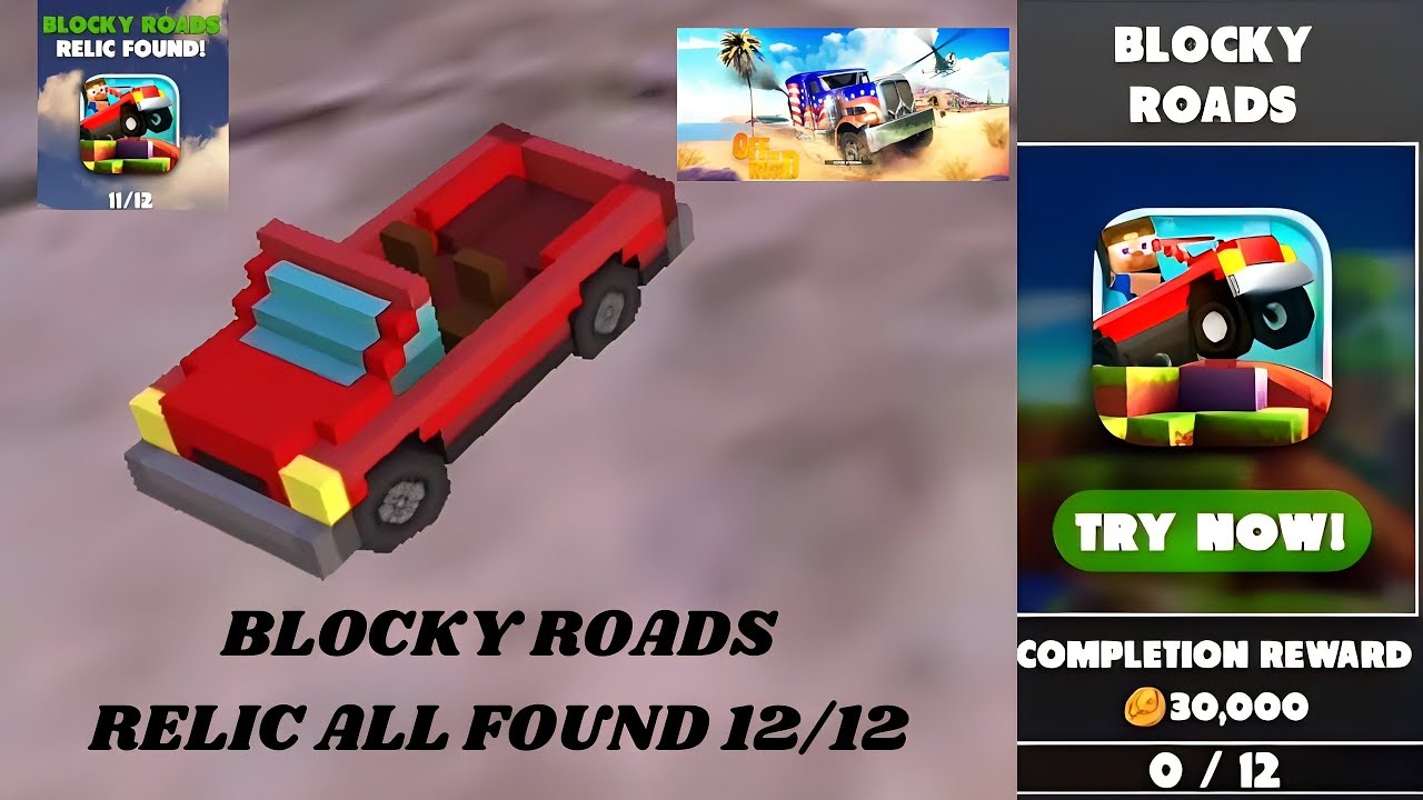 Blocky roads relic found || how to find a relic in off the road games 🎮