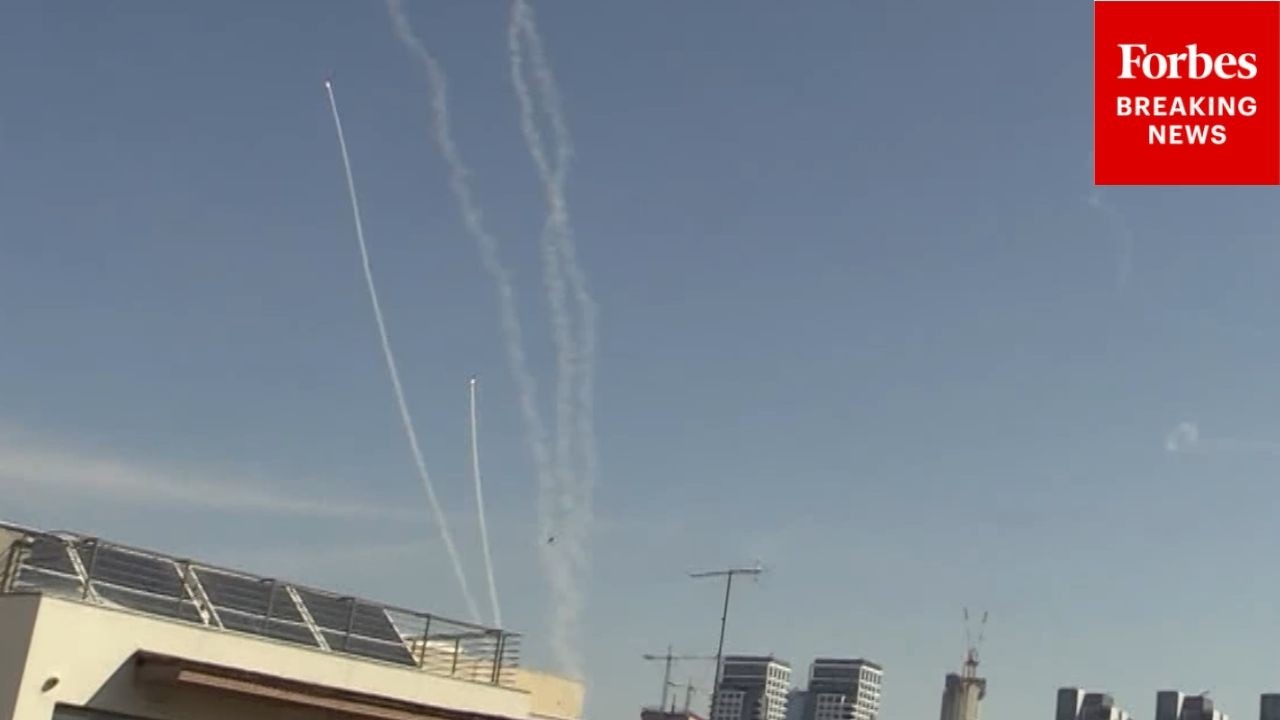 RAW VIDEO: Israel Launches Interceptor Missiles Over Tel Aviv, Israel, Amid Iranian Bombardment