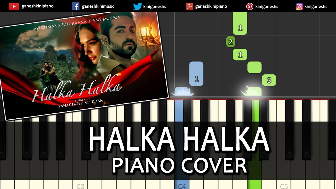 HALKA HALKA Rahat Fateh Ali Khan|Ayushmann Khurrana|Song|Piano Chords Instrumental By Ganesh Kini