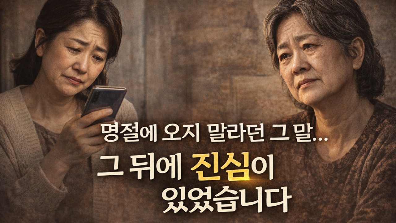 명절에 오지 말라던 그 말… 그 뒤에 진심이 있었습니다