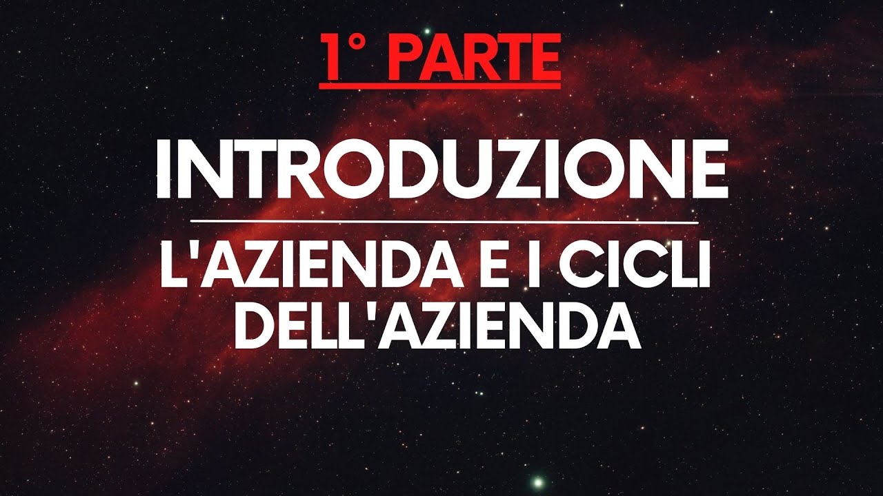 Economia Aziendale: Introduzione – Cos’è un’azienda, le sue operazioni e i suoi cicli PARTE 1/2