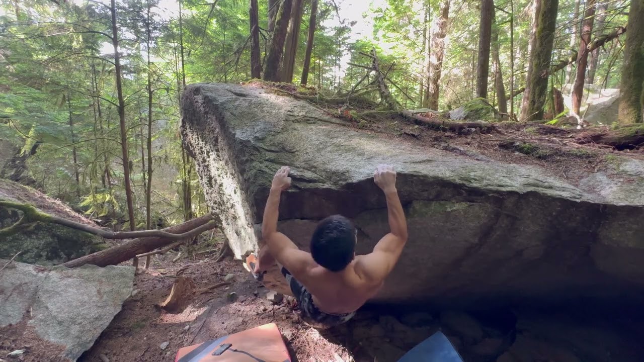 A Lazer Right (V2) - Squamish Bouldering: North Wall Boulders