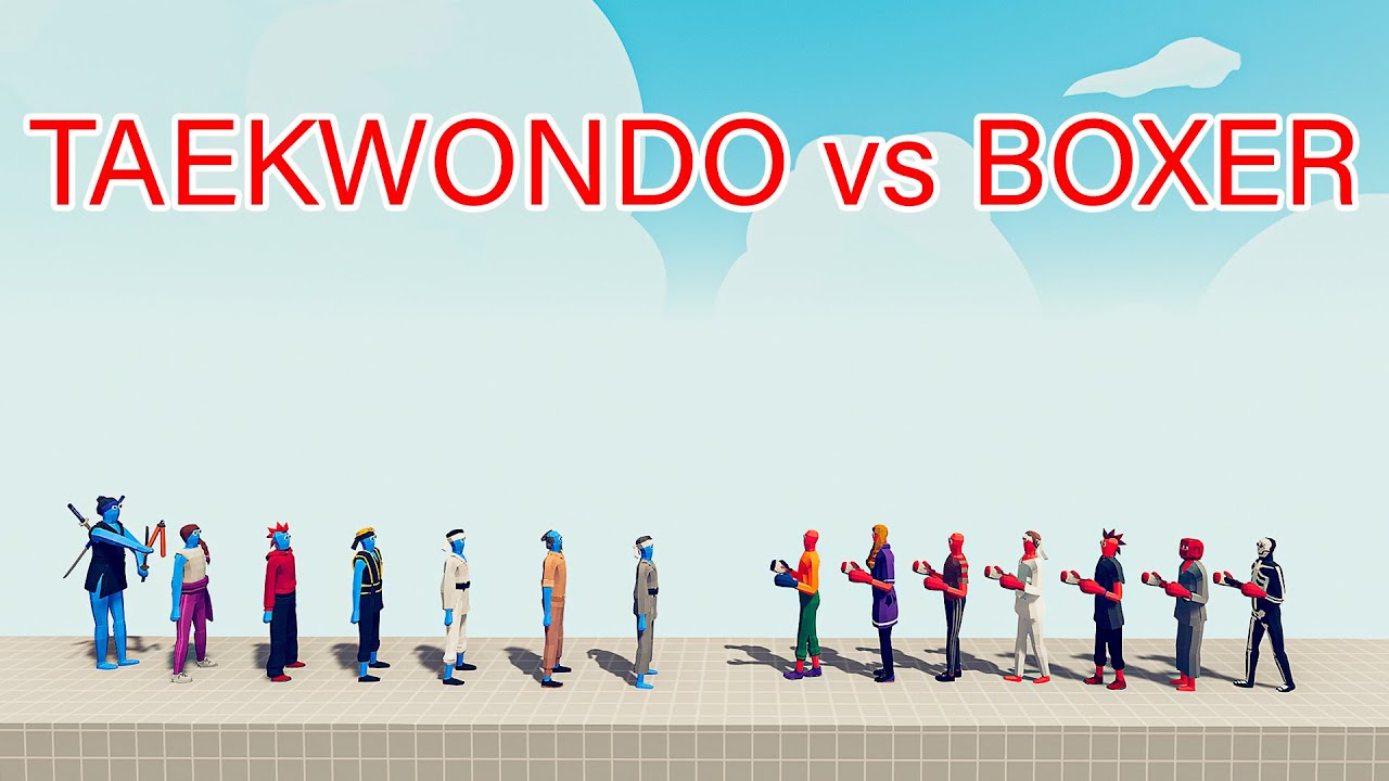 TAEKWONDO Team vs BOXER Team - Totally Accurate Battle Simulator TABS