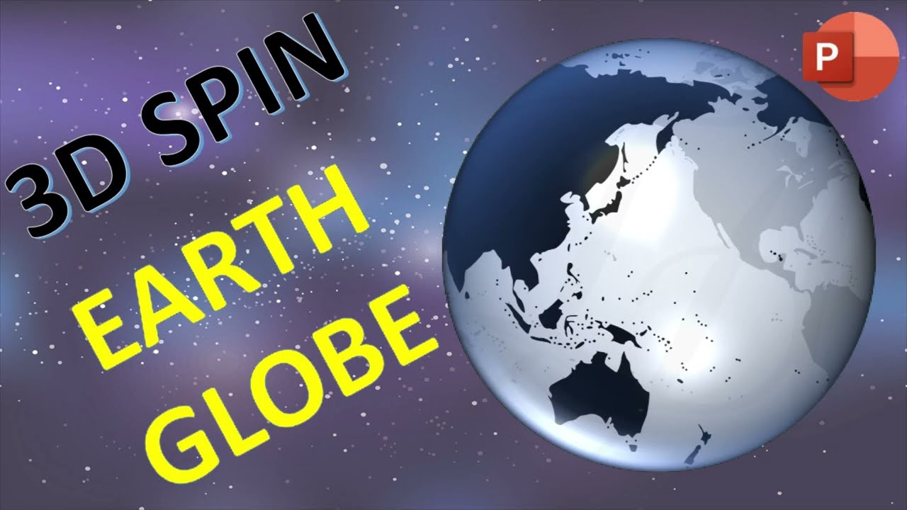 How to make REALISTIC Spinning 3D Globe Animation Effect in PowerPoint | Draw the 3D earth in PPT