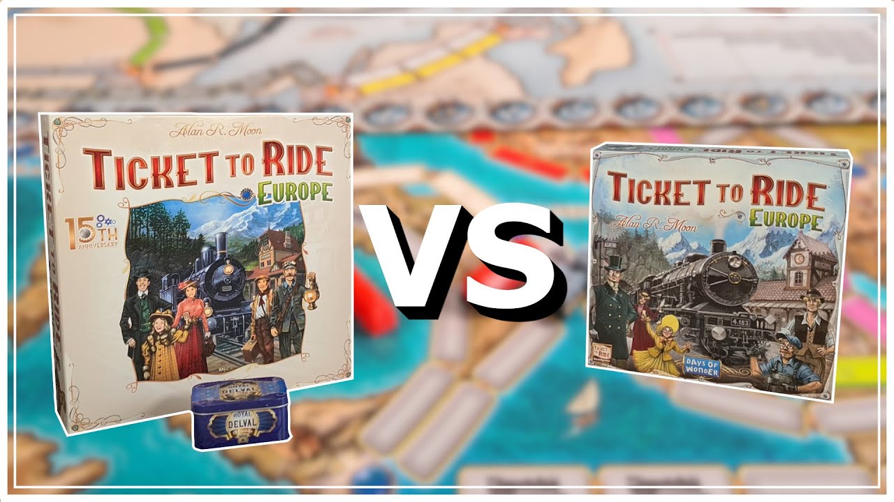 Ticket To Ride Europe: сравнение стандартного издания и юбилейного издания 15th Anniversary
