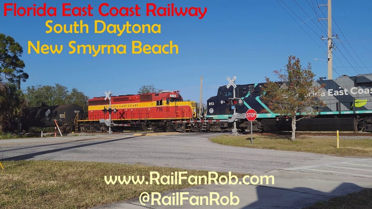Florida East Coast Railway New Smyrna Beach and South Daytona Florida Dec. 2024 #railfanrob #fec