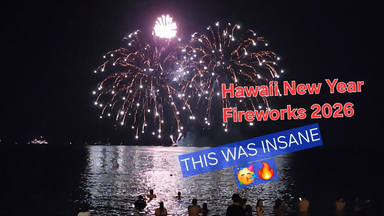 Waikiki NYE Fireworks 2026 🎆 | Honolulu Hawaii New Year at Midnight #newyear2026 #hawaii #fireworks