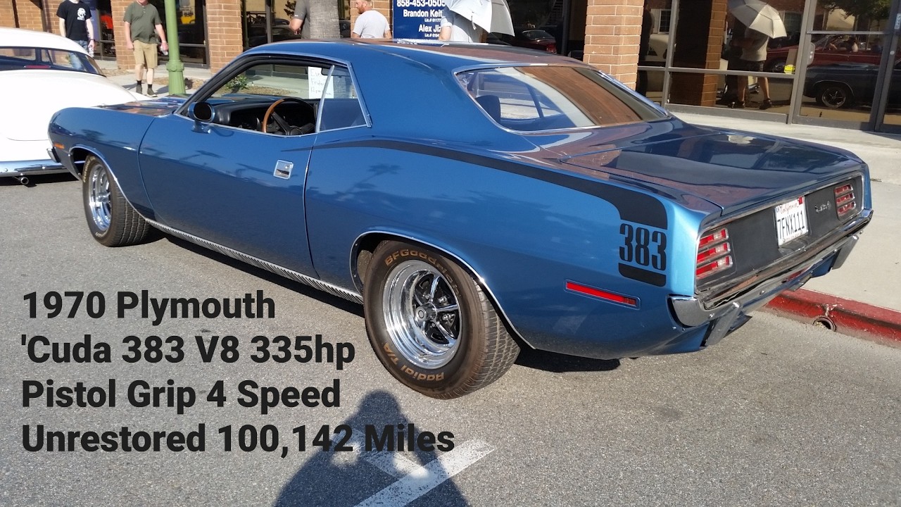 1970 Plymouth Cuda 383 V8 335hp Pistol Grip 4 Speed Unrestored 100,142 Miles 1 of 1,905 Made in 70
