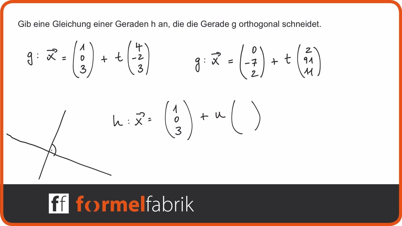 Skalarprodukt: Bestimme eine orthogonale Gerade zu einer gegebenen Geraden