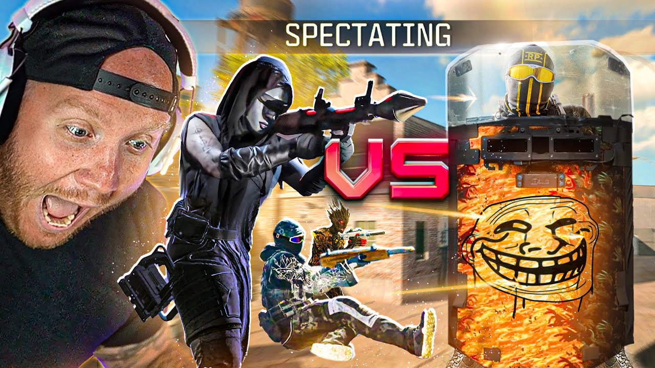SPECTATING REBIRTH ISLAND SWEATS VS 1 RIOT SHIELD TROLL