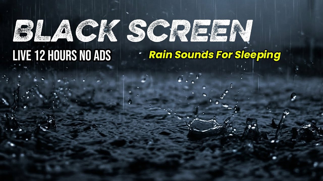 🔴 Gentle Rain and Thunder Sounds for Sleep | Black Screen | 12 Hours 
