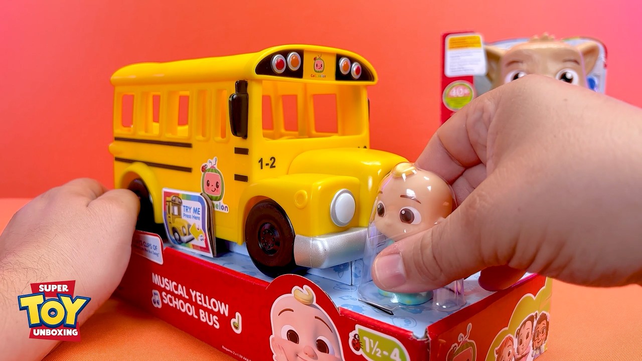 Just the yellow school bus - Cocomelon satisfying toy unboxing ASMR