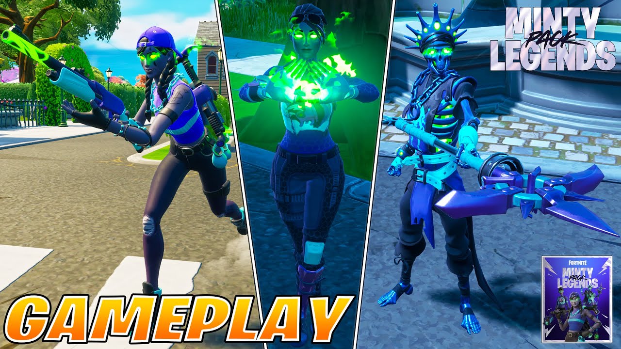 Minty Legends Pack (Fresh Aura, Minty Bomber & Skellemint Oro) Gameplay! Fortnite