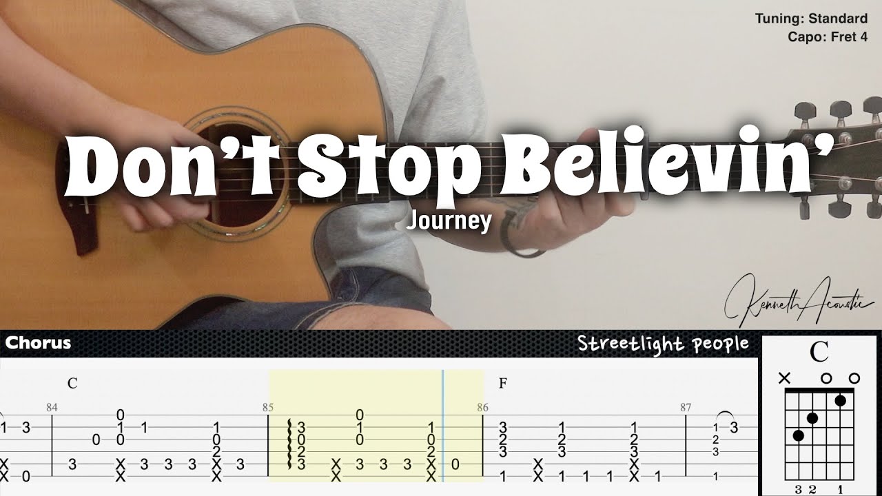 Don’t Stop Believin’ - Journey | Fingerstyle Guitar | TAB + Chords + Lyrics
