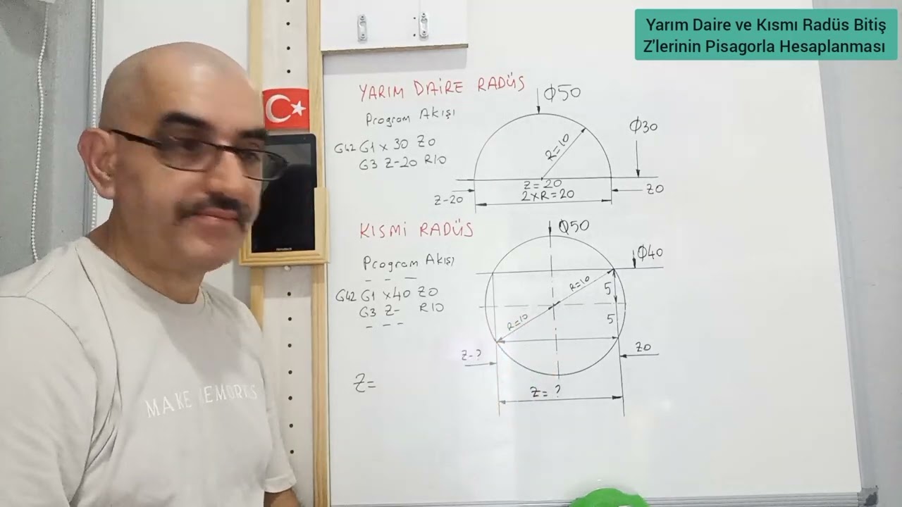Yarım Daire ve Kısmi Radüs Z'lerinin Pisagorla Hesaplanması