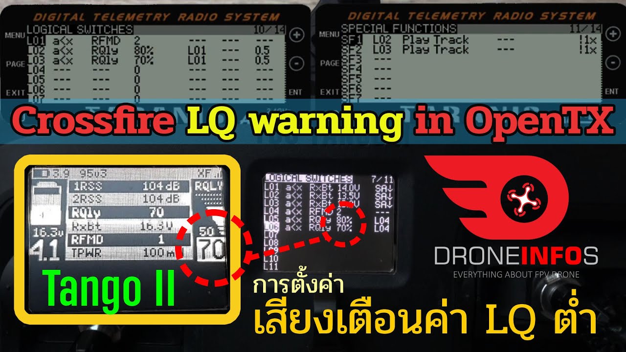 Crossfire LQ warning for Tango II | ตั้งค่าให้วิทยุเตือนสัญญาณ LQ ต่ำ
