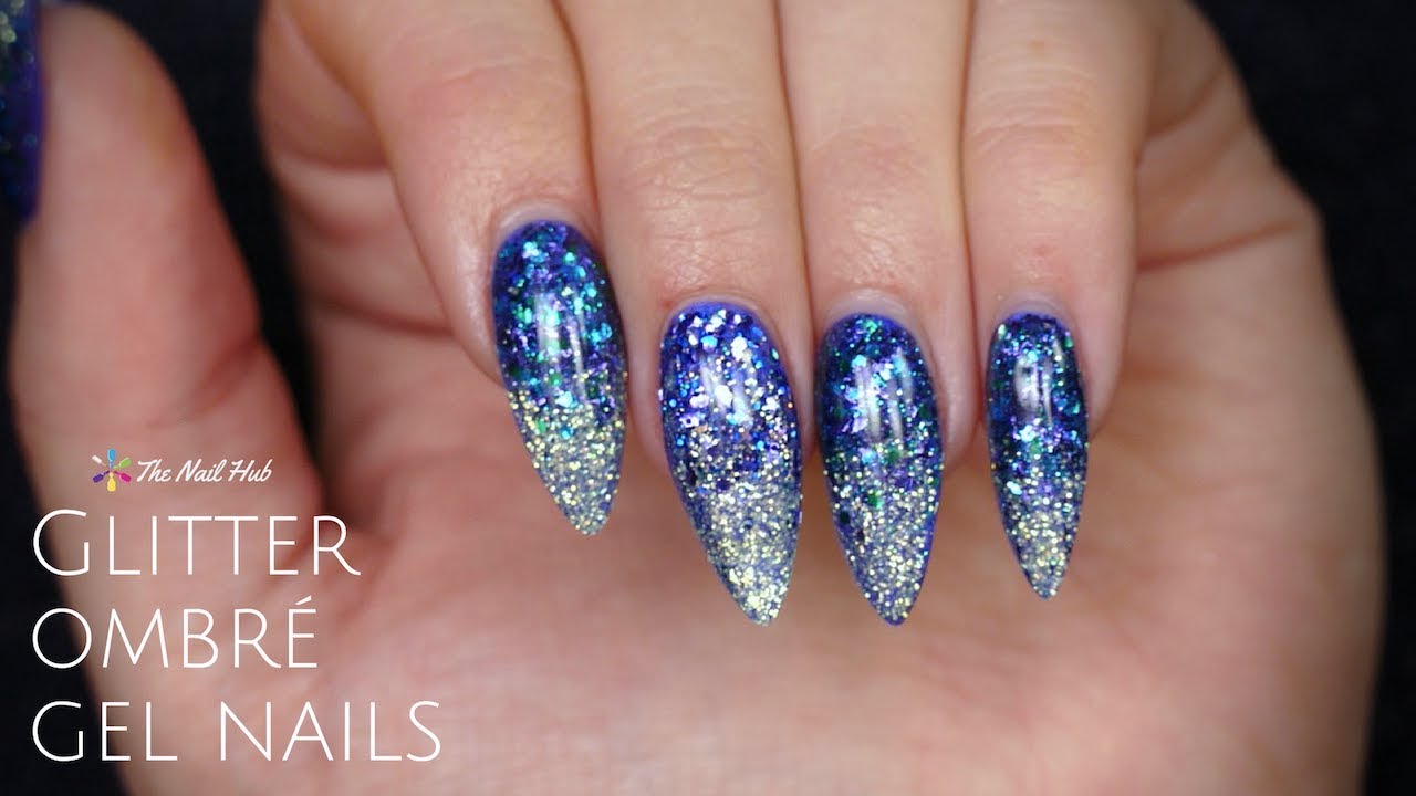 Glitter Ombre Gel Nail Design