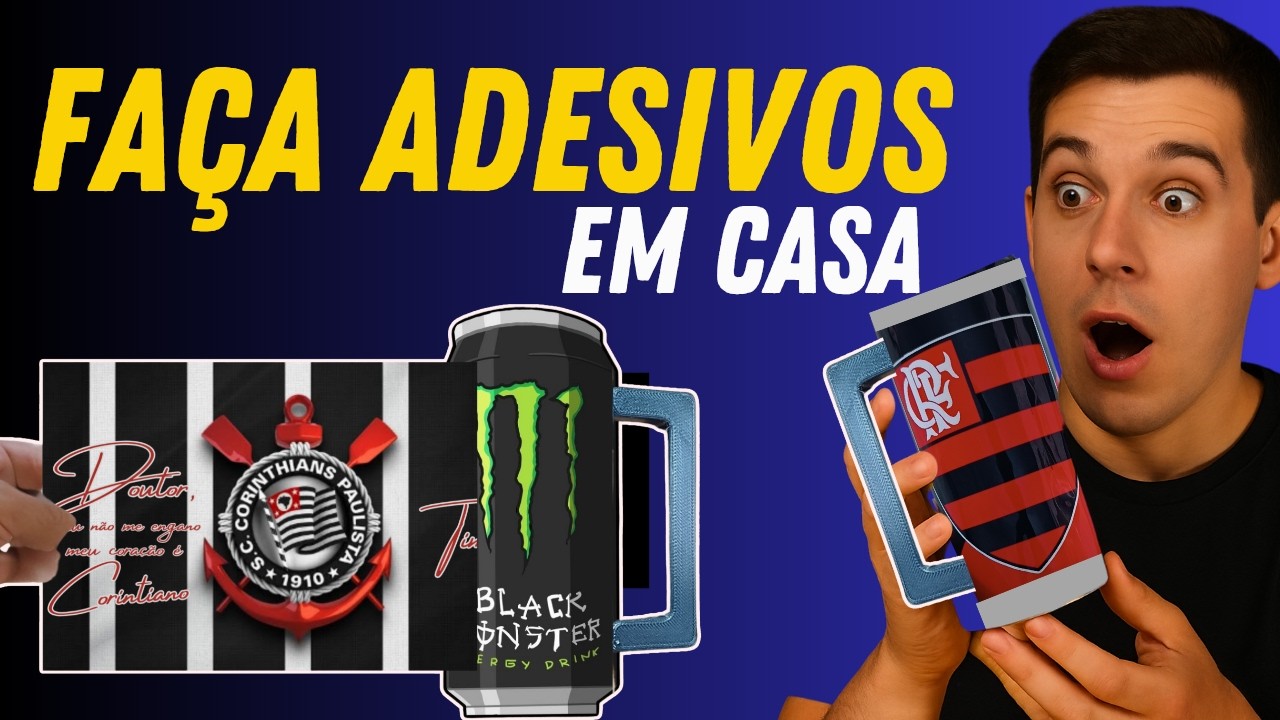 Como Fazer Adesivos de Vinil a prova D'água em CASA para Canecas – Tutorial 2025