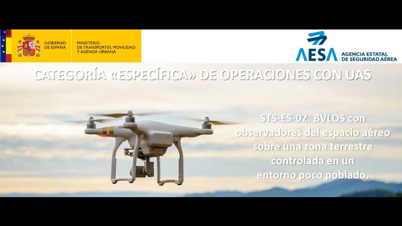 Drones, categoría específica. Requisitos fundamentales para el escenario estándar STS-ES-02 de AESA