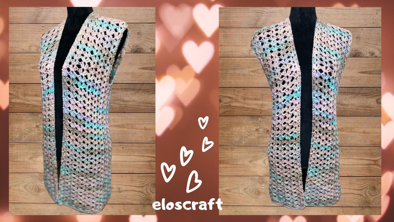CHALECO LARGO A CROCHET #crochetparaprincipiantes