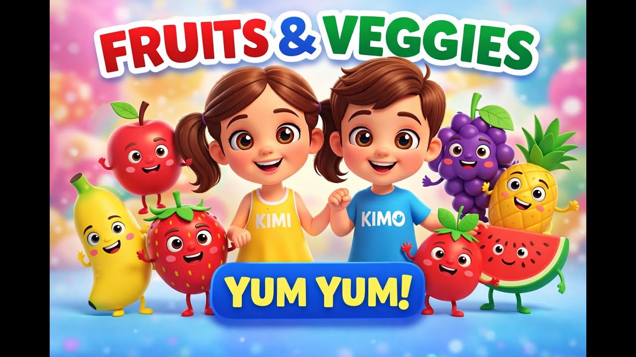 Kimi & Kimo | Fruits and Vegetables Song 🍎🍌 | Healthy Food Song for Kids