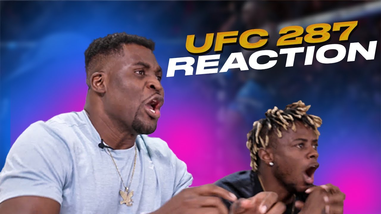 Francis Ngannou reacts to Israel Adesanya knocking out Alex "Poatan" Pereira at UFC 287