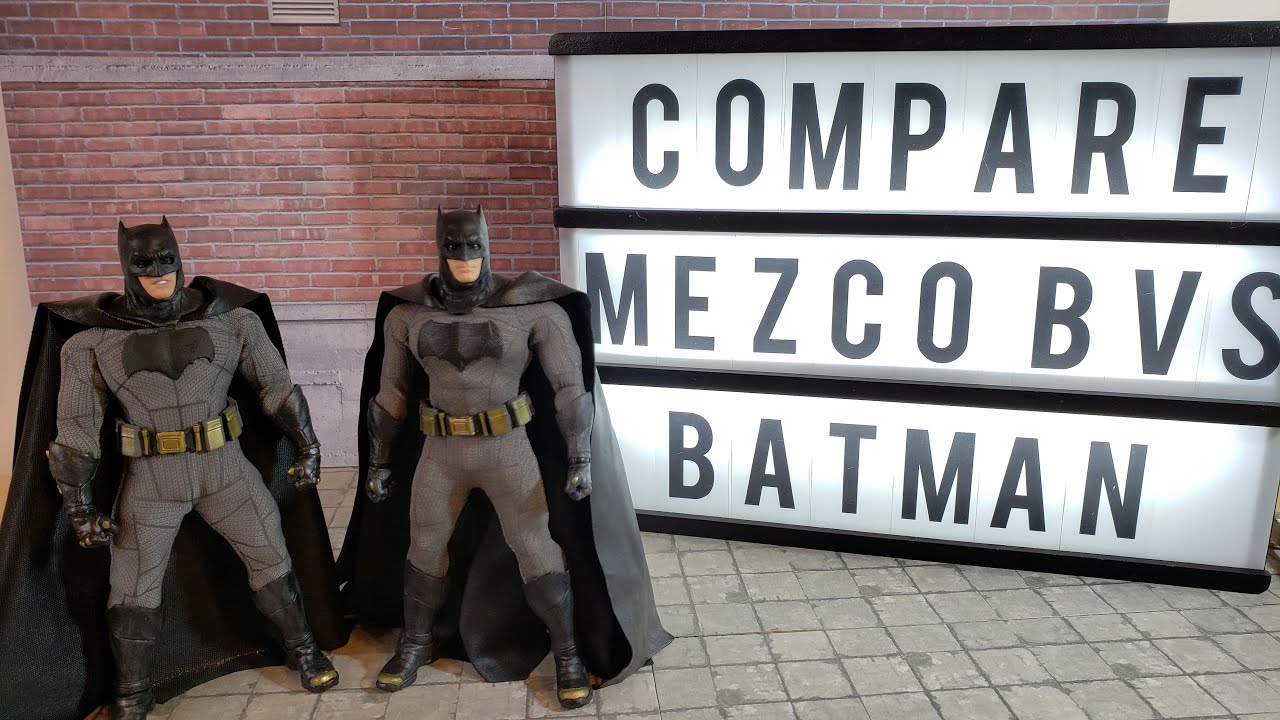 Comparision - Mezco BvS Batman vs Mezko Bootleg BvS Batman Figure