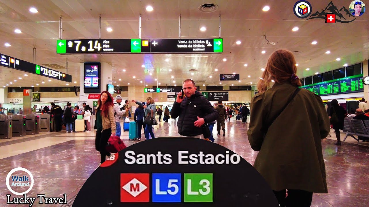 🇪🇦Sants Barcelona  (Sants Estació) Train Station Guide | #Railway #Metro walking 4K HDR españa