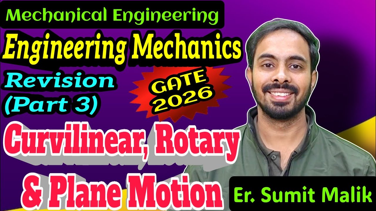 Engineering Mechanics Revision (Part 3) || Curvilinear, Rotary & Plane Motion || Er. Sumit Malik