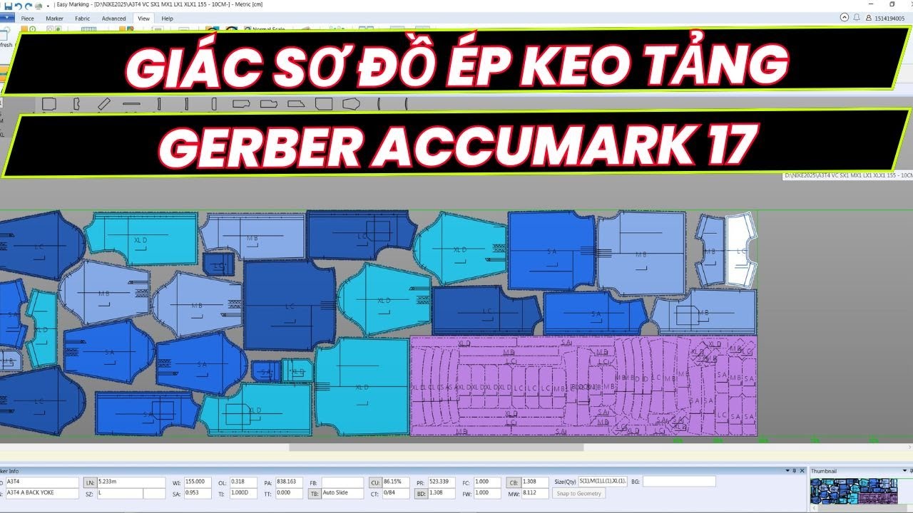 L&agrave;m Thế N&agrave;o Để Gi&aacute;c Sơ Đồ &Eacute;p Keo Tảng Trong Gerber AccuMark 17 | Create Block Fuse