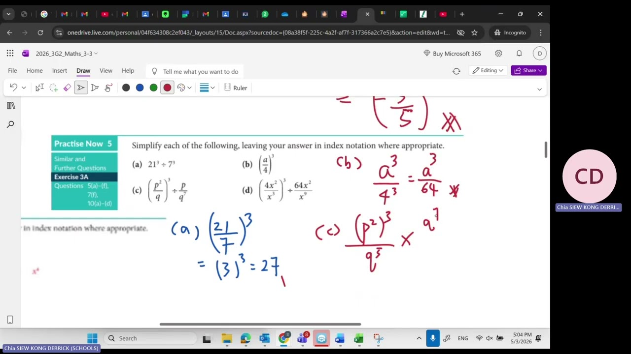 Youtube - Chapter 3 - Indices - Practice 3