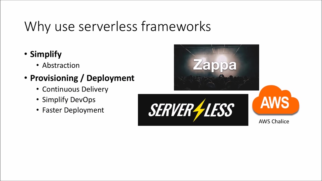 Сравнение бессерверных фреймворков serverless com, Zappa и AWS Chalice