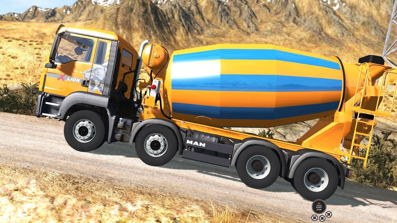 BeamNG Drive - 8x4 MAN TGS Concrete Truck on the Automation Map Part 2