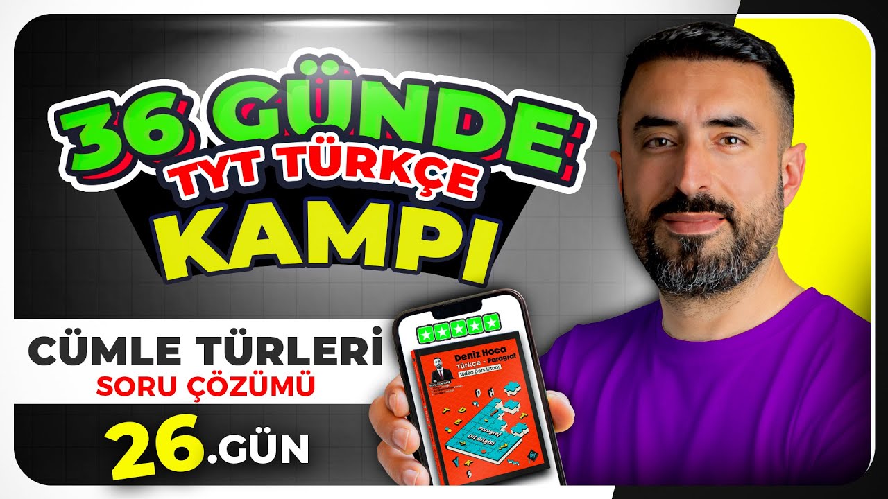 CÜMLE TÜRLERİ Soru Çözümü 📌 36 GÜNDE TÜRKÇE KAMPI | 26.Gün