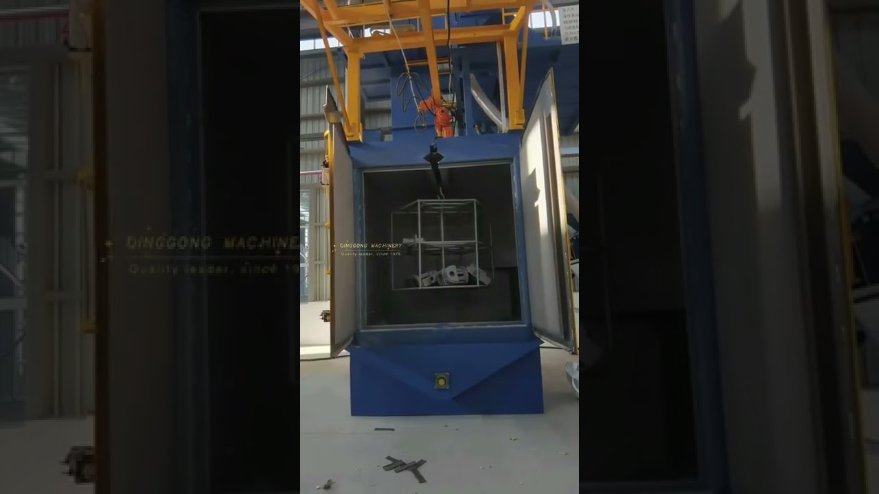 Hanger type shot blasting machine for casting parts