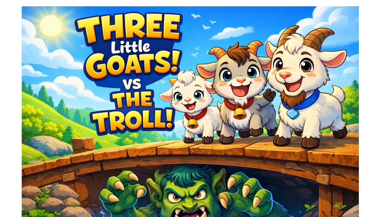 Three Little Goats vs The Troll | Kids Fairy Tale | Animated Bedtime Story