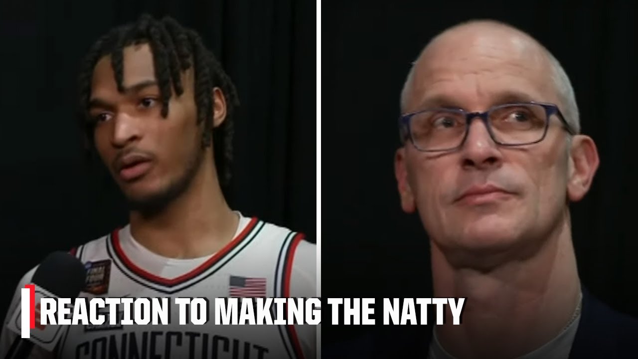 Dan Hurley & Stephon Castle react to National Championship bid after win vs. Alabama 🏆 | SportsCent
