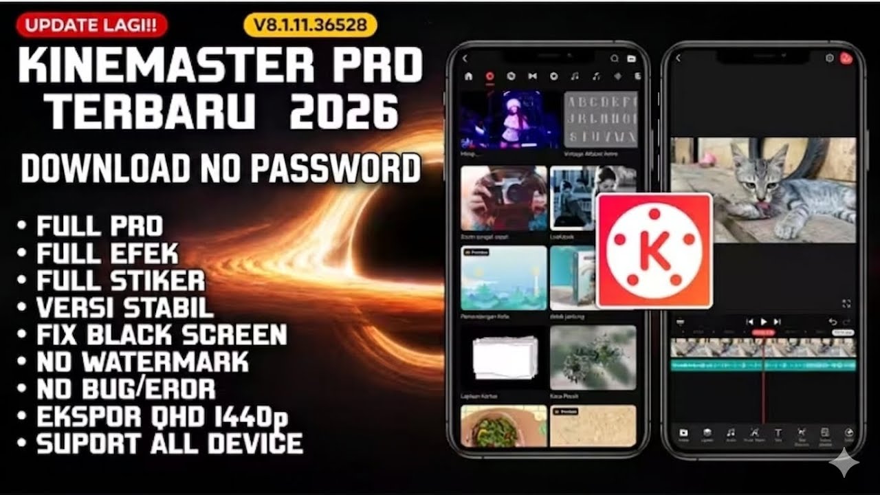 KineMaster v8.1.11 MOD APK Premium Unlocked - No Watermark & Full Aset Gratis (No Password)