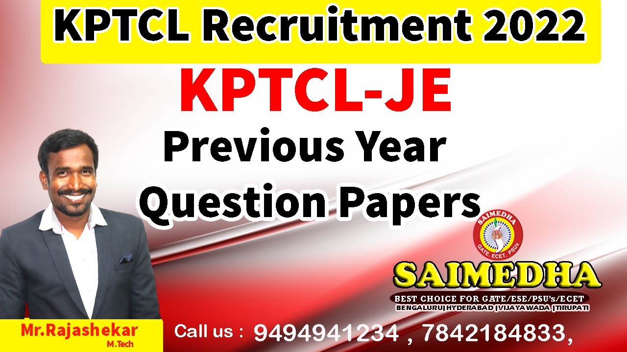 KPTCL NOTIFICATION | KPTCLRECRUITMENT2022 | JE ELECTRICAL ||QUESTION PAPER EXPLANATION | SAIMEDHA |