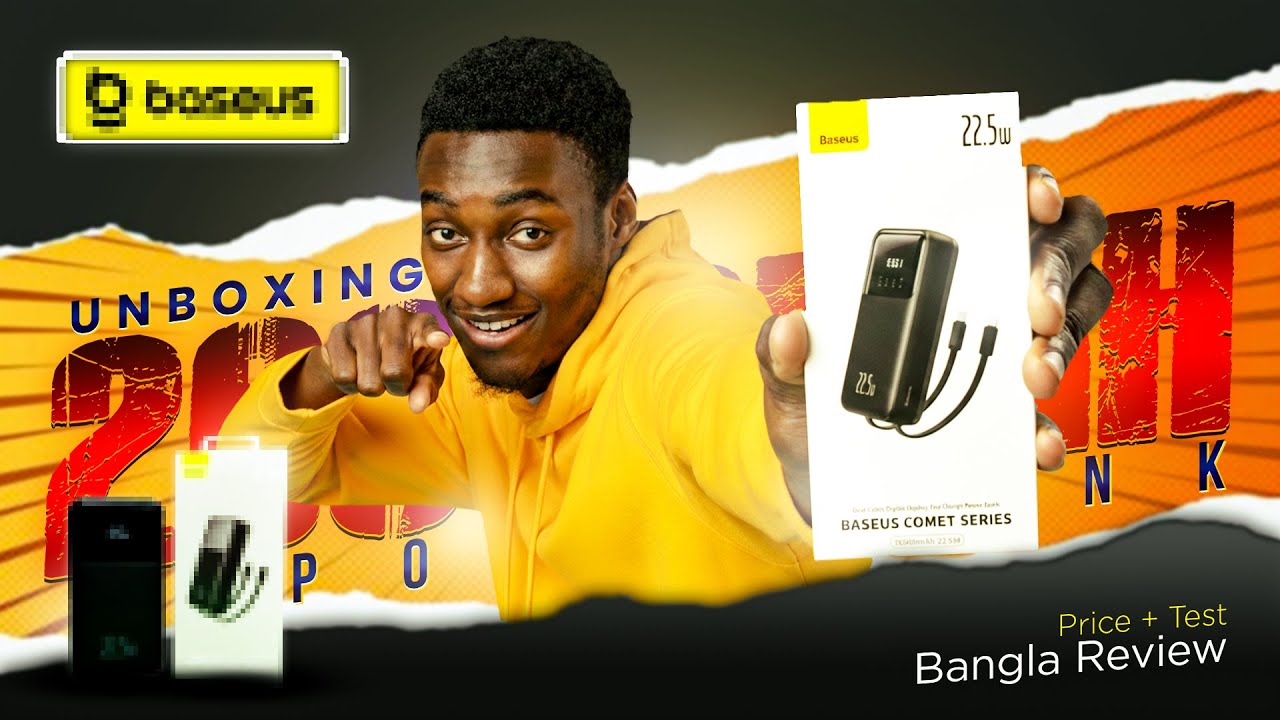 Baseus 20000mAh Power Bank Unboxing & Review 🔋  How to Use Power Bank + Price in Bangla