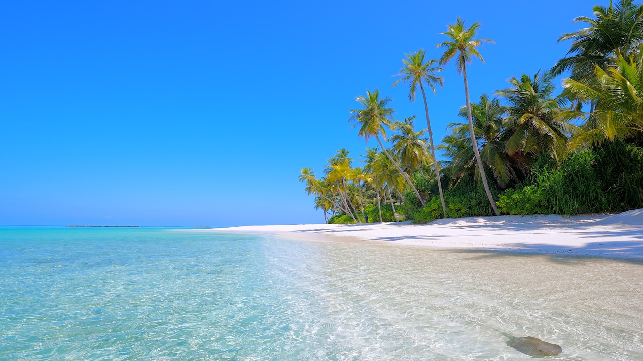 🏝 Ocean Sounds For Deep Sleeping With Rolling Waves. Maldives Beach & Gentle Ocean Waves 4K